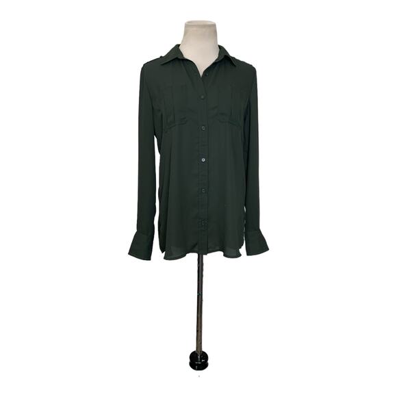 Banana Republic green long sleeves buttoned blouse size XS - Picture 10 of 11